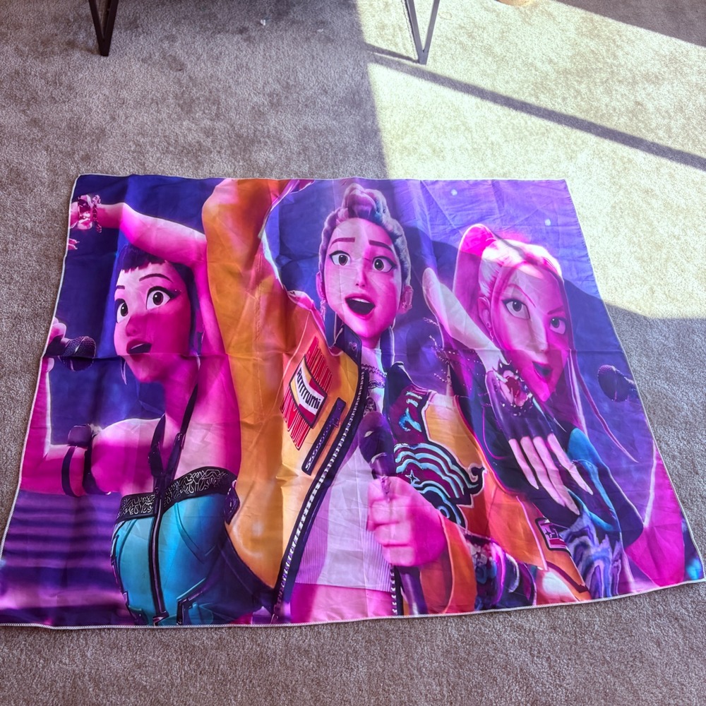 K-Pop Demon Hunters Huntrax Fabric Tapestry and Poster Set 4pc Wall Decor